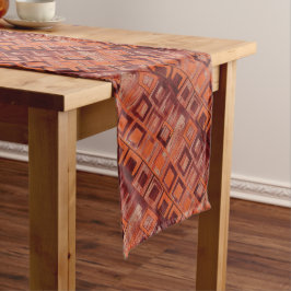 赤とオレンジの幾何学的 ミディアムテーブルランナー