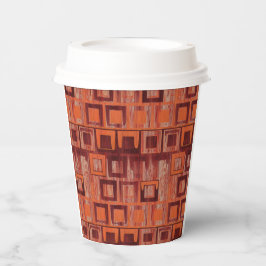 赤とオレンジの幾何学的 紙コップ