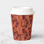 赤とオレンジの幾何学的 紙コップ (右)