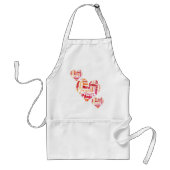 赤とオレンジの感謝の気持ちのハートのワードクラウド スタンダードエプロン (正面)