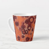 赤とオレンジの抽象画 カフェラテマグ (左アングル)