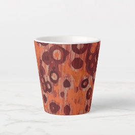 赤とオレンジの抽象画 カフェラテマグ