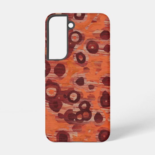 赤とオレンジの抽象画 SAMSUNG GALAXYケース (裏面)