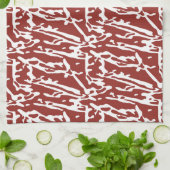 赤とオレンジの抽象芸術シェイプがブレンドされ、 キッチンタオル (折り畳み)