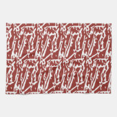 赤とオレンジの抽象芸術シェイプがブレンドされ、 キッチンタオル (横)