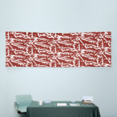 赤とオレンジの抽象芸術シェイプがブレンドされ、 横断幕 (トレードショー)