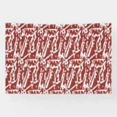 赤とオレンジの抽象芸術シェイプがブレンドされ、 横断幕 (横)