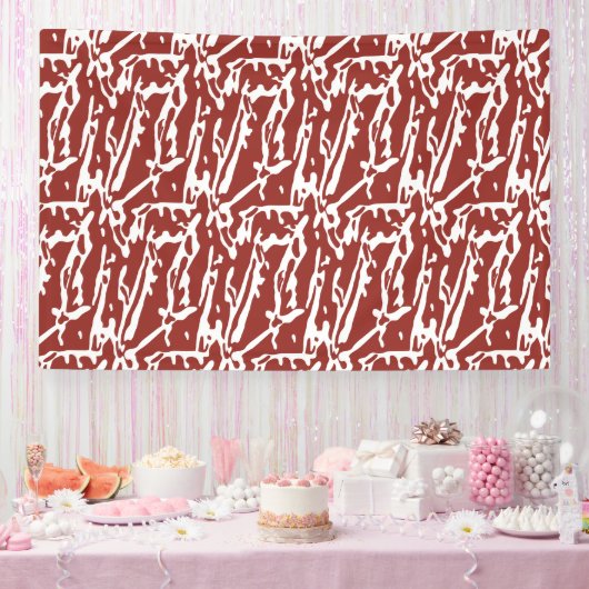 赤とオレンジの抽象芸術シェイプがブレンドされ、 横断幕 (パーティー)