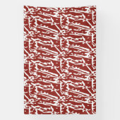 赤とオレンジの抽象芸術シェイプがブレンドされ、 横断幕 (縦)