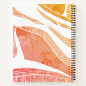 赤とオレンジの波スパイラルノートブック ノートブック (裏面)
