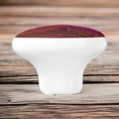 赤とオレンジの淡い溶融地層 セラミックノブ