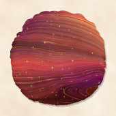 赤とオレンジの淡い溶融地層 ラウンドクッション