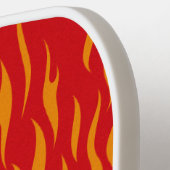 赤とオレンジの火と炎はっきりした ピックルボールラケット (左詳細)