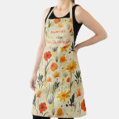 赤とオレンジの禅フローラ抽象芸術 エプロン (インサイチュ)