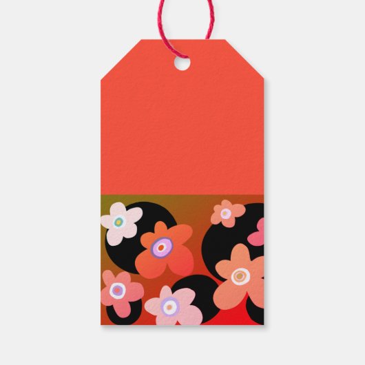 赤とオレンジの花 ギフトタグ (裏面)