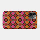 赤とオレンジの鮮やかなハーレクイン ダイヤモンド柄 Case-Mate iPhoneケース (裏面(横))