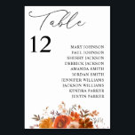 赤とオレンジのFalフローラテーブル番号座席表 テーブルナンバー<br><div class="desc">赤とオレンジの結婚秋フローラテーブル番号カードのシーティングチャートを使用してパーティーテーブルをドレスアップ。</div>