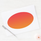 赤とオレンジグラデーション 楕円形シール (封筒)