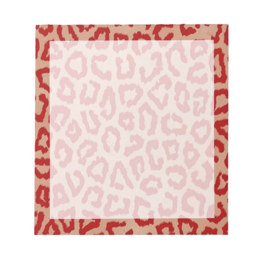 赤とオレンジヒョウ ノートパッド (正面)