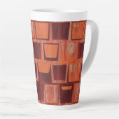 赤とオレンジ抽象芸術 カフェラテマグ (右アングル)