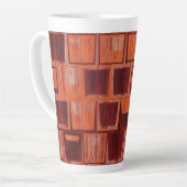 赤とオレンジ抽象芸術 カフェラテマグ (左アングル)