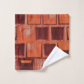 赤とオレンジ抽象芸術 バスタオルセット (ウォッシュタオル)