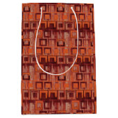 赤とオレンジ抽象芸術 ミディアムペーパーバッグ (正面)