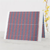 赤とオレンジ絵を描が一緒に渦巻き、Vを作成 カード (黄色い花)