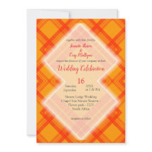 赤とオレンジ色のチェック柄