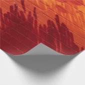 赤とオレンジ色彩の鮮やかのれんが壁 ラッピングペーパー (角)