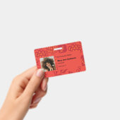 赤とオレンジ鮮やかと花はっきりした柄が悪い バッジ (手持ち)