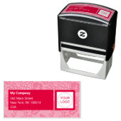 赤とオレンジ鮮やかと花はっきりした柄 セルフインキングスタンプ (インサイチュ)