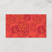 赤とオレンジ鮮やかと花はっきりした柄 名刺 (裏面)