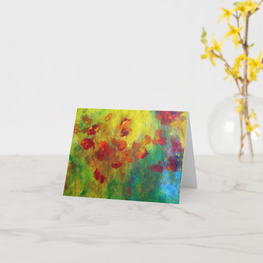 赤とオレンジ カード (黄色い花)