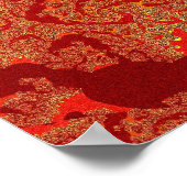 赤とカラフルオレンジのフラクタル ポスター (角)