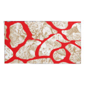 赤とカラフル金ゴールドpaを特徴とするファブリックデザイン 枕カバー (裏面-右)