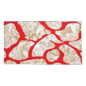 赤とカラフル金ゴールドpaを特徴とするファブリックデザイン 枕カバー (裏面-左)