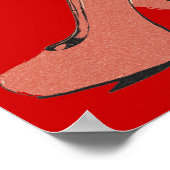 赤とキンキー、ヒールとカフス、セクシーなアートワーク ポスター (角)