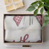 赤とギンガムラブハートブーケの切り離し 薄葉紙 (ギフト)