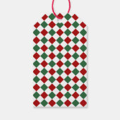 赤とクラシック緑のチェックのメリークリスマス ギフトタグ (裏面)