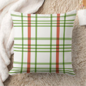 赤とクラシック緑の格子模様のクリスマス クッション (ブランケット)