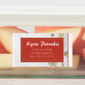 赤とクリスマスの背景住所 シール (貼付)