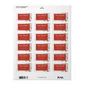 赤とクリスマスの背景差出人住所ラベル ラベル (フルシート)