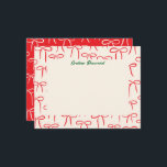 赤とクリームのシンプルなリボン柄の個人用ステーショナリー ノートカード<br><div class="desc">フェスティブなチェリー赤の暖かい白地にシンプルでかわいい手描きのリボン柄が、このフラットな個人用ステーショナリーのノートカードに、気軽で女性らしい雰囲気を与え、クリスマス後のホリデーシーズンのお礼の手紙を送るのに最適です。また、ホリデーシーズンの特別なホストへのギフトとしても使えます。名前のテキストを編集することをお忘れなく！</div>