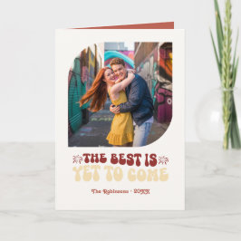 赤とクリームのチャンピエーンレトロニューイヤー写真 シーズンカード