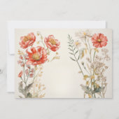 赤とクリームのフローラ 招待状 (裏面)