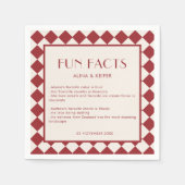 赤とクリームのレトロはっきりしたおもしろいファクト結婚ー スタンダードカクテルナプキン (正面)