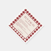赤とクリームのレトロはっきりしたおもしろいファクト結婚ー スタンダードカクテルナプキン (角)