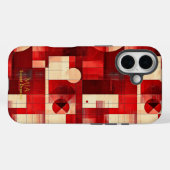 赤とクリームの幾何学アート携帯ケース - スウィートドリーム Case-Mate iPhoneケース (裏面 (横))