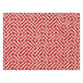 赤とクリームの抽象芸術線パターン テーブルクロス (正面(横))